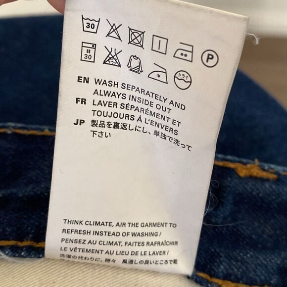 Eytys Benz Dark Denim 90s Inspired High Waisted Loose Fit Jeans Purple Velvet - Picture 8 of 8